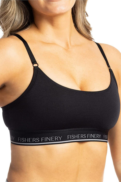 Women'S Light Support Spaghetti Strap Everyday Bralette: Wire Free Band Black / XX-Large Plus