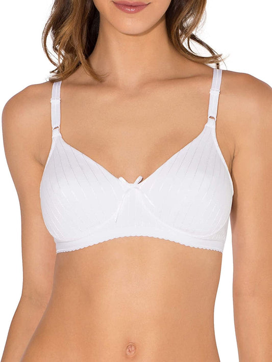 Women'S Lightly Lined Wire-Free Bra, White, 40C