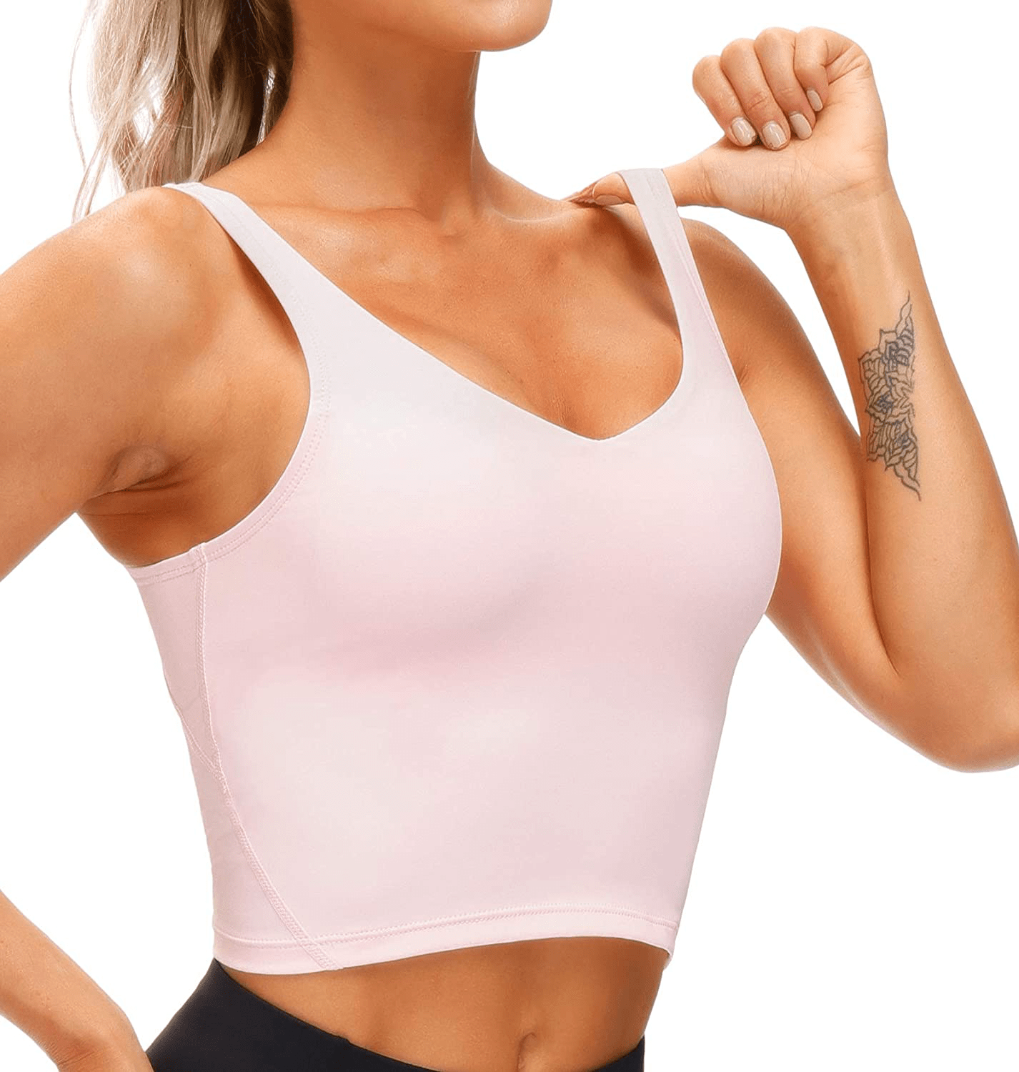 Women’S Longline Sports Bra Wirefree Padded Medium Support Yoga Bras Gym Running Workout Tank Tops Apparel & Accessories > Clothing > Underwear & Socks > Bras Kylie Max   
