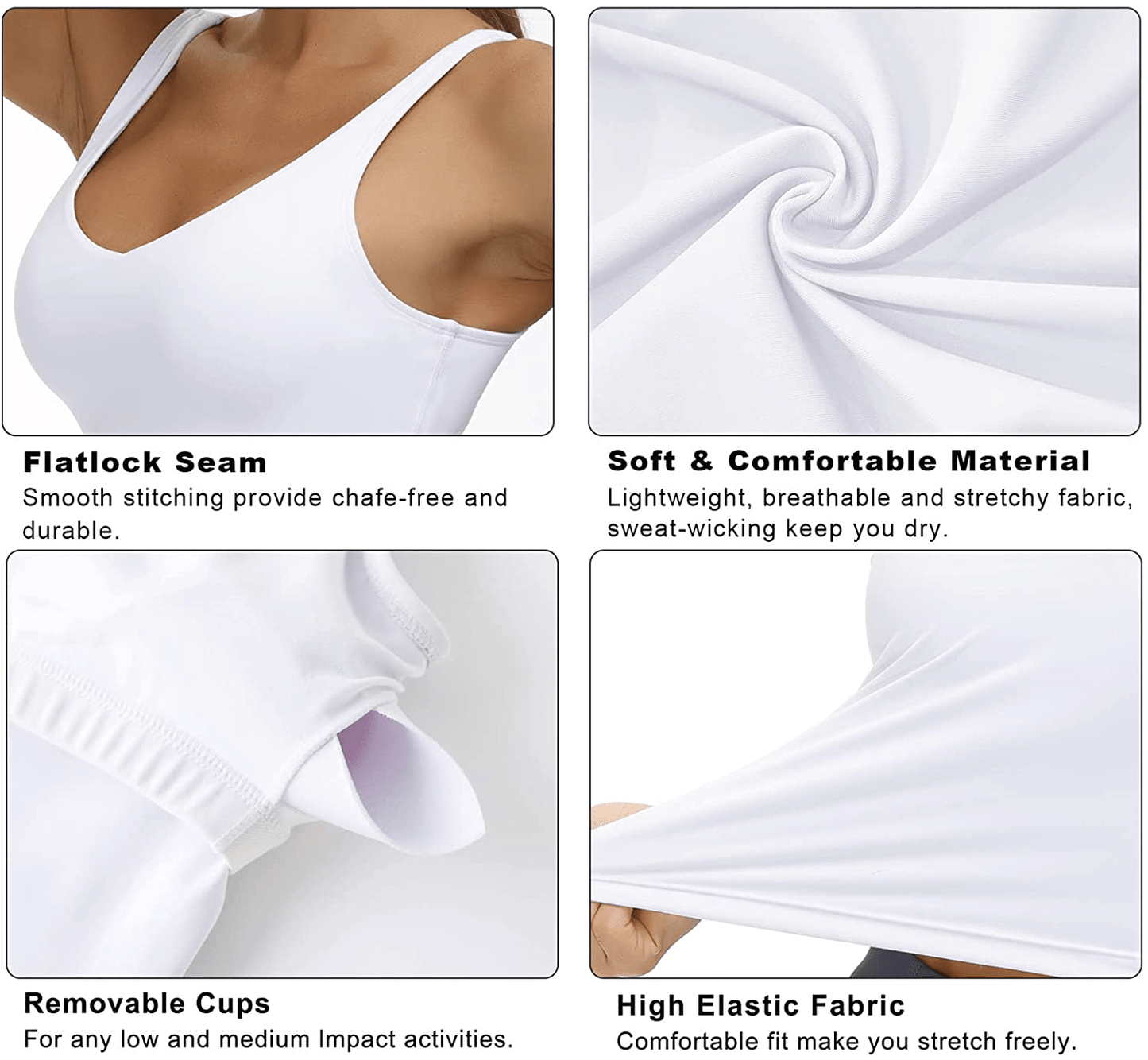 Women’S Longline Sports Bra Wirefree Padded Medium Support Yoga Bras Gym Running Workout Tank Tops Apparel & Accessories > Clothing > Underwear & Socks > Bras Kylie Max   