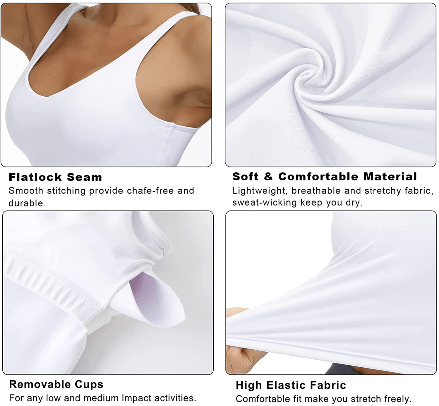 Women’S Longline Sports Bra Wirefree Padded Medium Support Yoga Bras Gym Running Workout Tank Tops Apparel & Accessories > Clothing > Underwear & Socks > Bras Kylie Max   