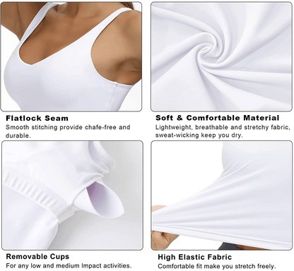 Women’S Longline Sports Bra Wirefree Padded Medium Support Yoga Bras Gym Running Workout Tank Tops Apparel & Accessories > Clothing > Underwear & Socks > Bras Kylie Max   