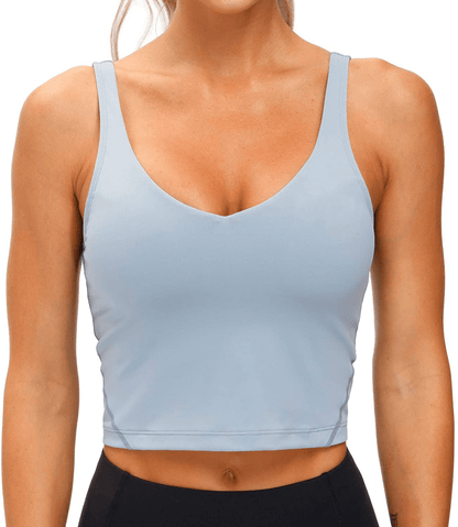 Women’S Longline Sports Bra Wirefree Padded Medium Support Yoga Bras Gym Running Workout Tank Tops Apparel & Accessories > Clothing > Underwear & Socks > Bras Kylie Max   