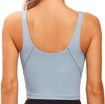 Women’S Longline Sports Bra Wirefree Padded Medium Support Yoga Bras Gym Running Workout Tank Tops Apparel & Accessories > Clothing > Underwear & Socks > Bras Kylie Max   