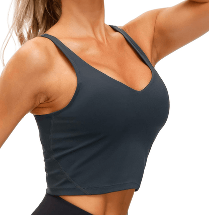 Women’S Longline Sports Bra Wirefree Padded Medium Support Yoga Bras Gym Running Workout Tank Tops Apparel & Accessories > Clothing > Underwear & Socks > Bras Kylie Max   