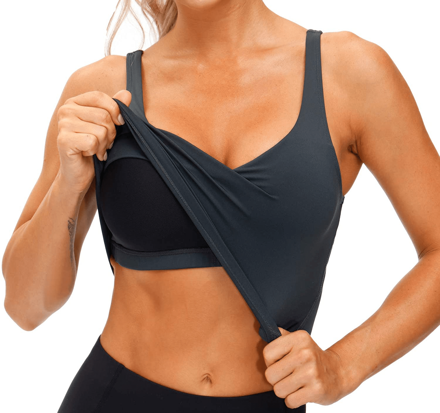 Women’S Longline Sports Bra Wirefree Padded Medium Support Yoga Bras Gym Running Workout Tank Tops Apparel & Accessories > Clothing > Underwear & Socks > Bras Kylie Max   