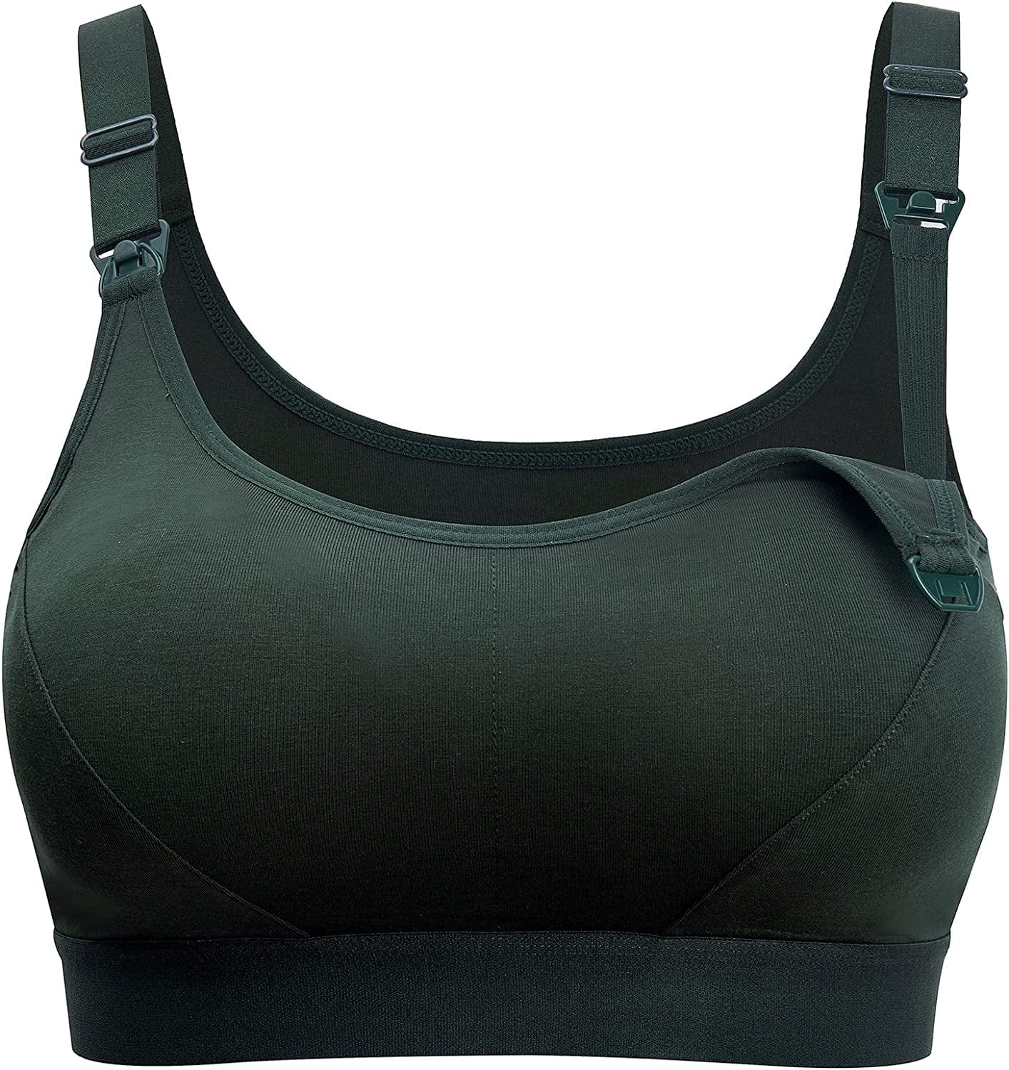 Women'S Low Impact Maternity Nursing Sports Bra Racerback Stretchy Breastfeeding Bras Olive-green / Medium