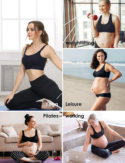 Women'S Low Impact Maternity Nursing Sports Bra Racerback Stretchy Breastfeeding Bras