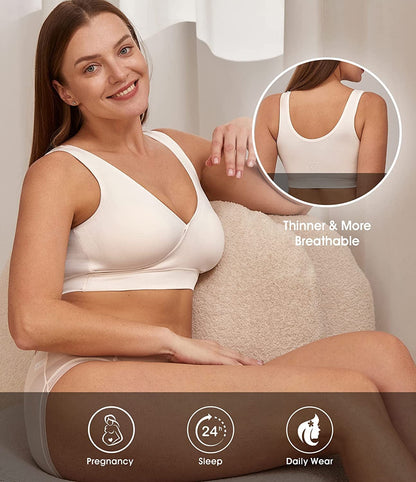Women'S Lycra Wireless Nursing & Maternity Sleep Bra Everyday Shirts for Breastfeeding