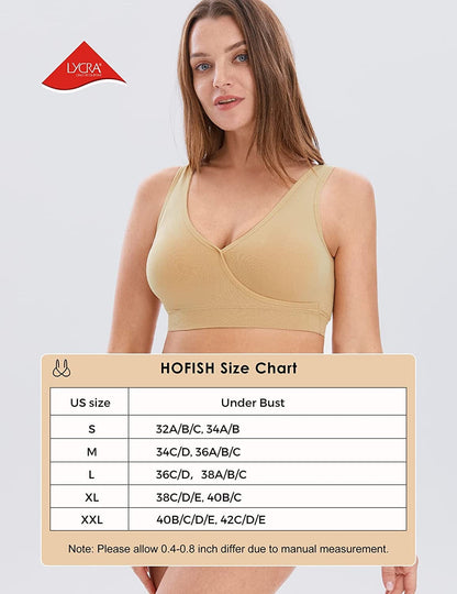 Women'S Lycra Wireless Nursing & Maternity Sleep Bra Everyday Shirts for Breastfeeding