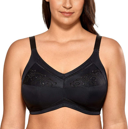 Women'S Mastectomy Pockets Wireless Post-Surgery plus Size Sleep Bra Black / 40G