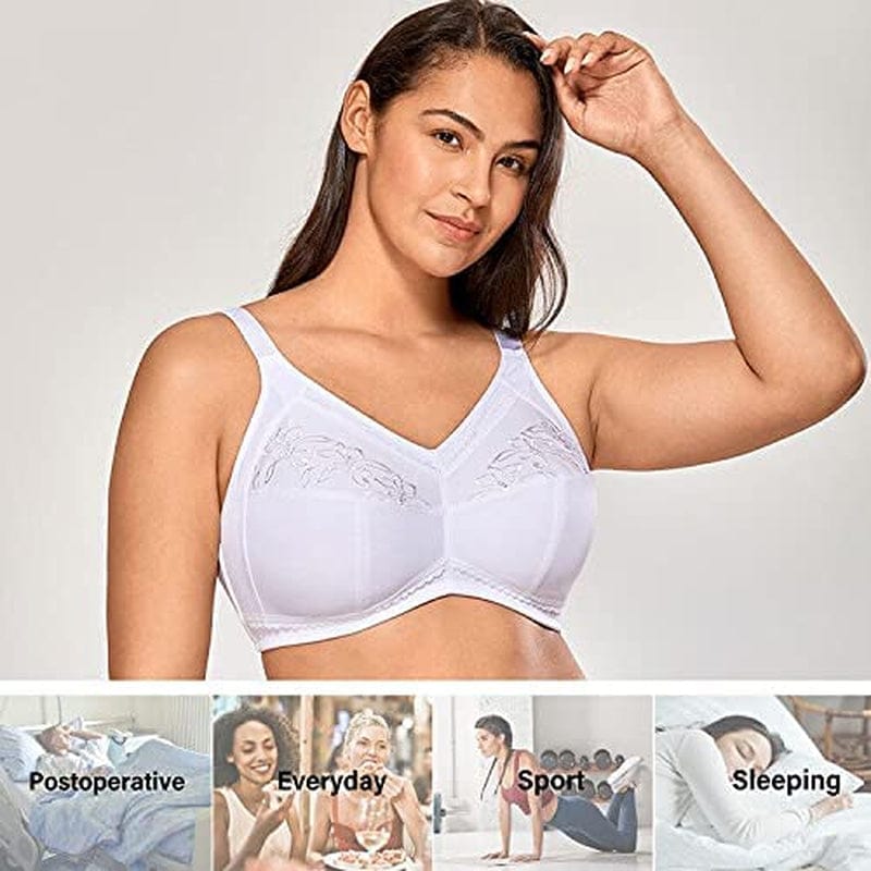 Women'S Mastectomy Pockets Wireless Post-Surgery plus Size Sleep Bra