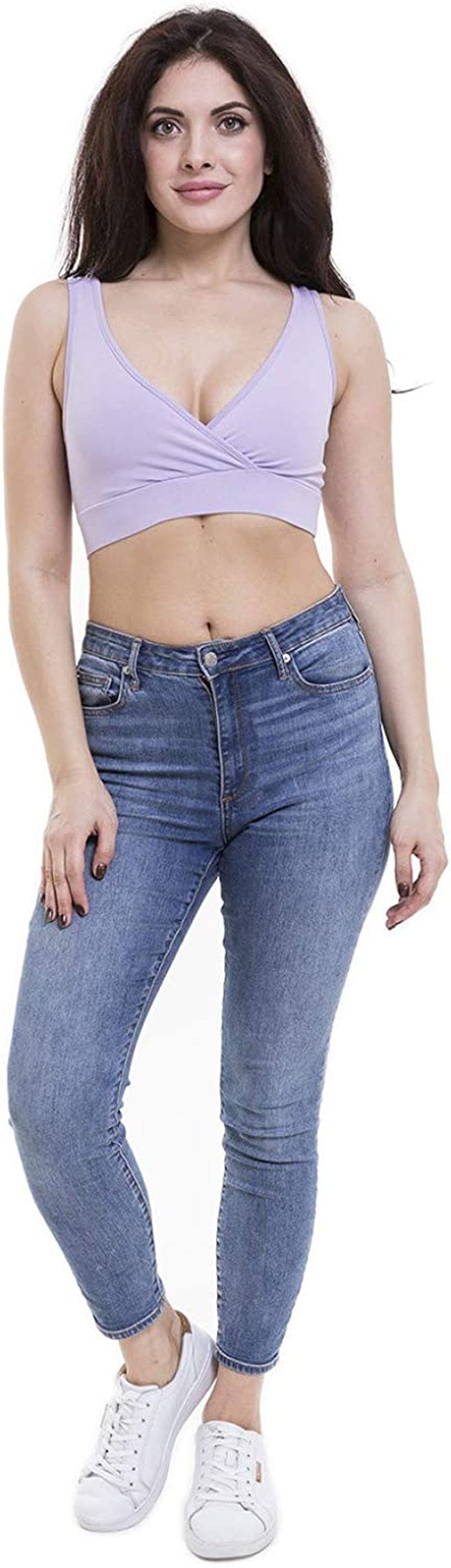 Women'S Maternity Bra Slim Crop Top Lounge Wear Lilac / XX-Large