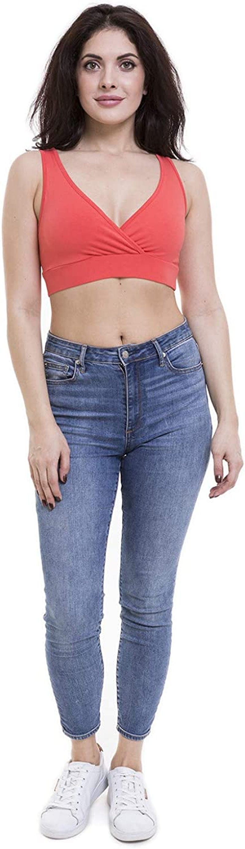 Women'S Maternity Bra Slim Crop Top Lounge Wear Vermilion / XX-Large