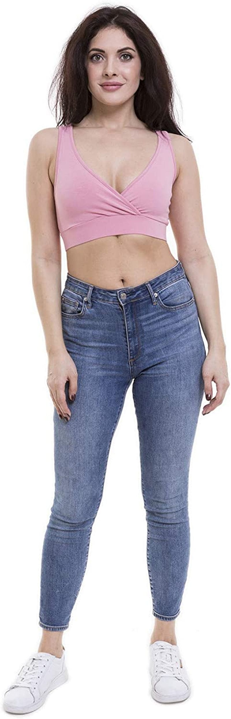 Women'S Maternity Bra Slim Crop Top Lounge Wear Rose / X-Large