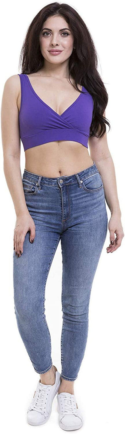 Women'S Maternity Bra Slim Crop Top Lounge Wear Purple / Large