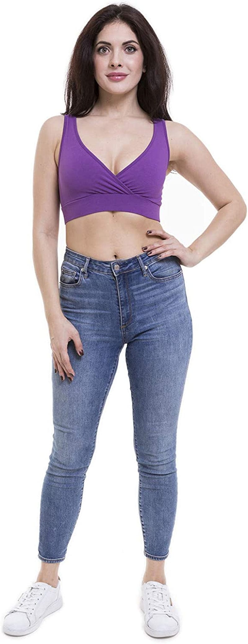 Women'S Maternity Bra Slim Crop Top Lounge Wear Pale Purple / X-Small
