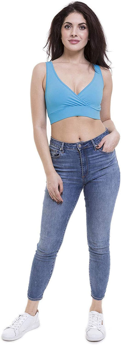 Women'S Maternity Bra Slim Crop Top Lounge Wear Dark Turquoise / XX-Large
