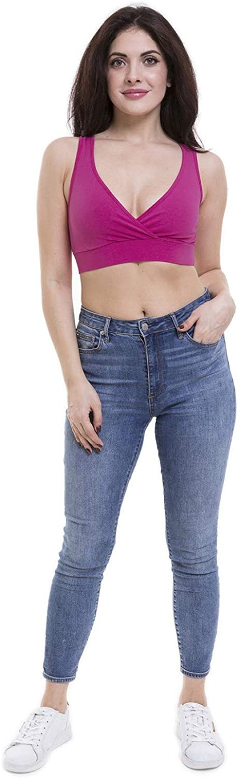 Women'S Maternity Bra Slim Crop Top Lounge Wear Magenta / XX-Large