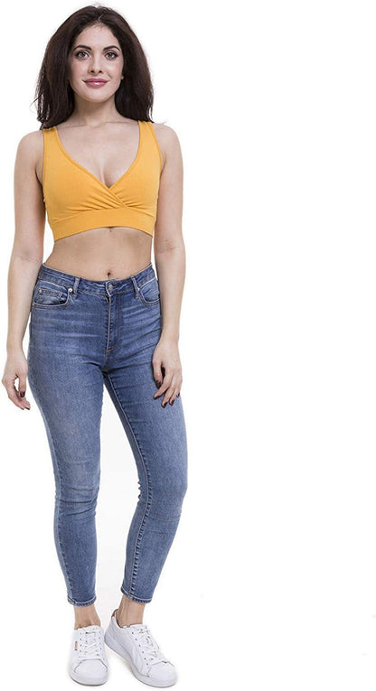 Women'S Maternity Bra Slim Crop Top Lounge Wear Mustard / Medium