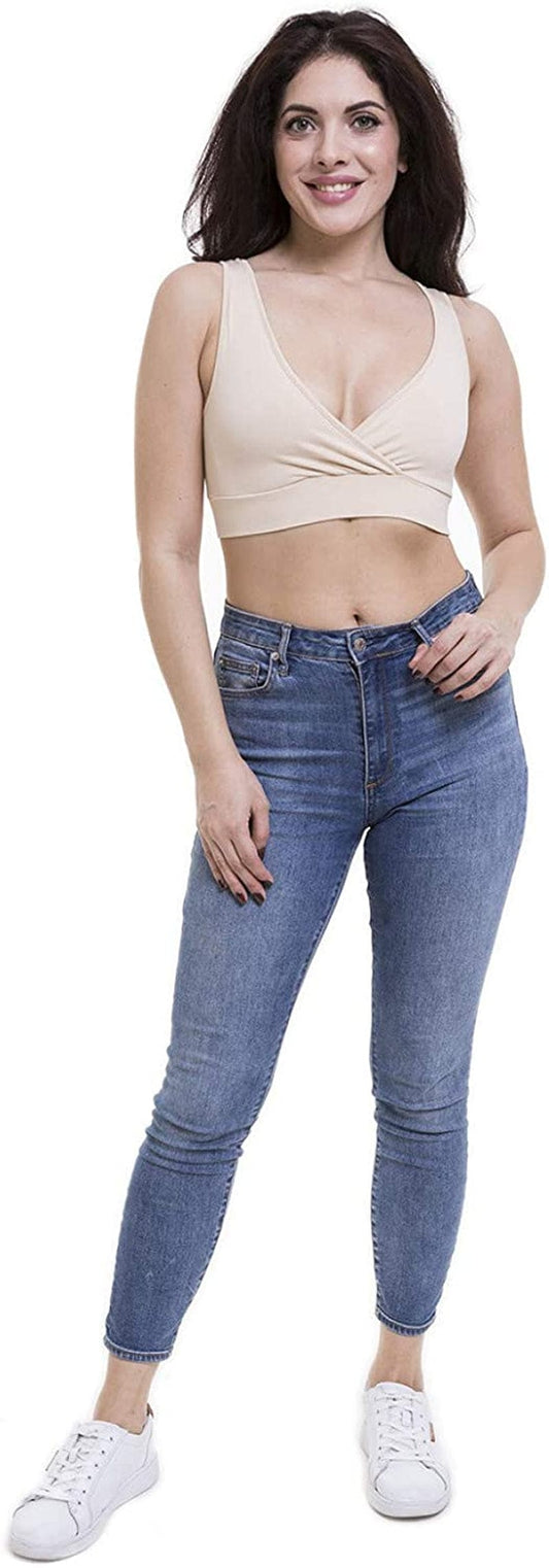 Women'S Maternity Bra Slim Crop Top Lounge Wear Champagne / XX-Large