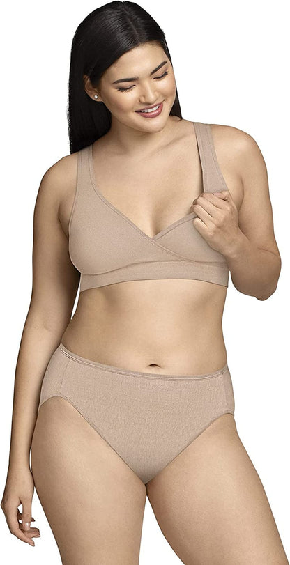 Women'S Maternity Nursing Bras for Breastfeeding Wireless or Underwire Wireless - Neutral / Wireless Cross Front (XS-3XL) / X-Large
