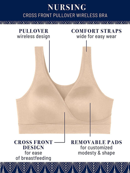 Women'S Maternity Nursing Bras for Breastfeeding Wireless or Underwire