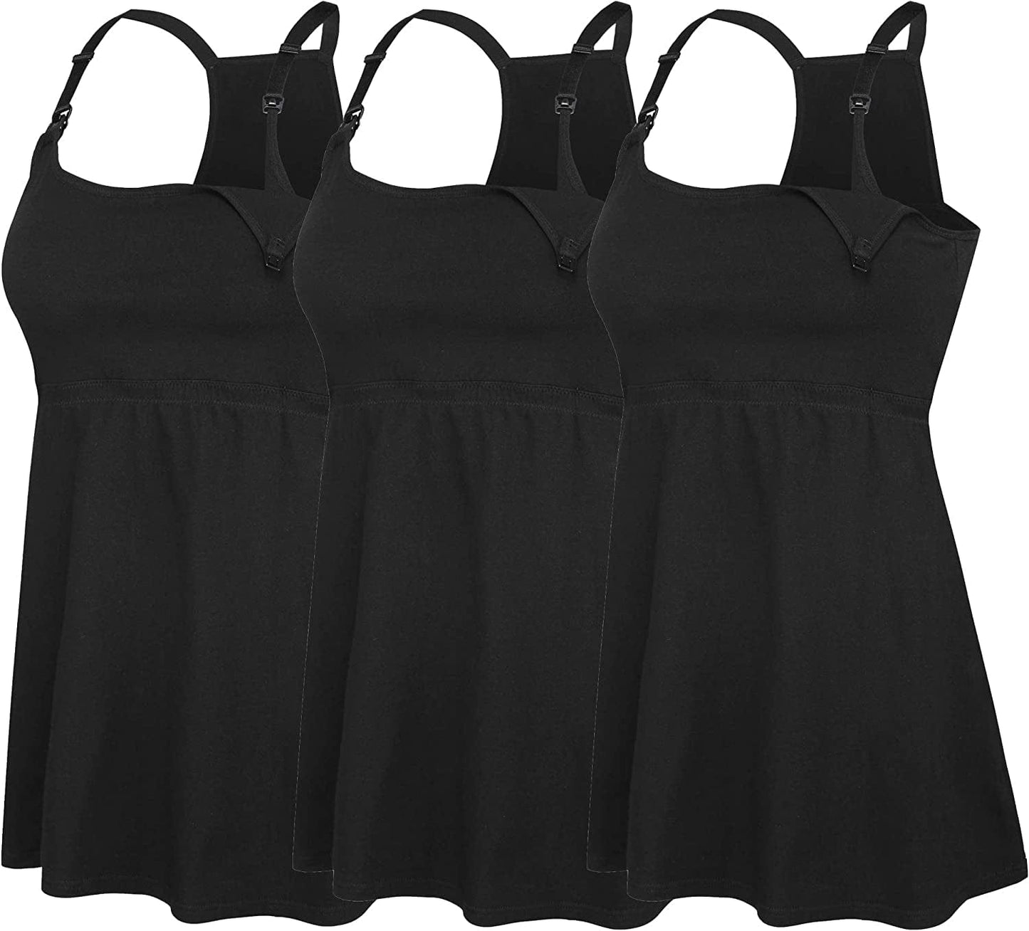 Women'S Maternity Nursing Tank Tops Cami Breastfeeding Sleep Bra Pregnancy Clothes Black+black+black 3pack / X-Large