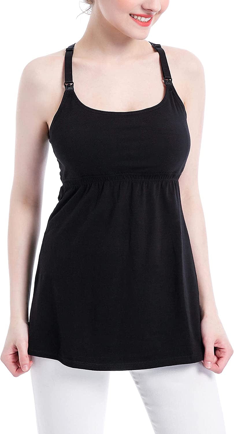 Women'S Maternity Nursing Tank Tops Cami Breastfeeding Sleep Bra Pregnancy Clothes