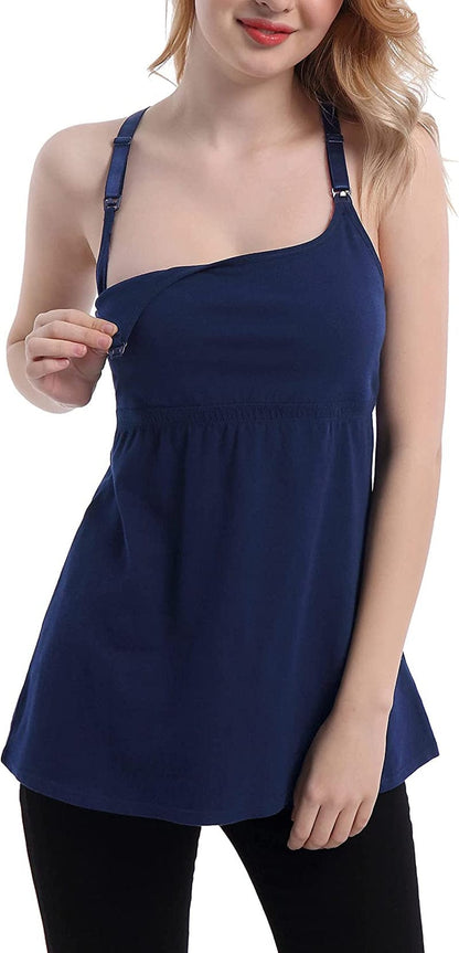 Women'S Maternity Nursing Tank Tops Cami Breastfeeding Sleep Bra Pregnancy Clothes