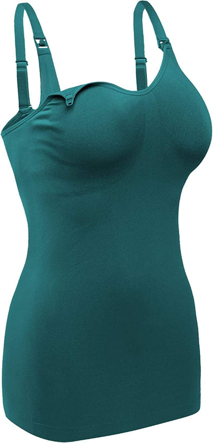 Women'S Maternity Nursing Tank Tops with Built in Bra for Breastfeeding Shirt 4Pack