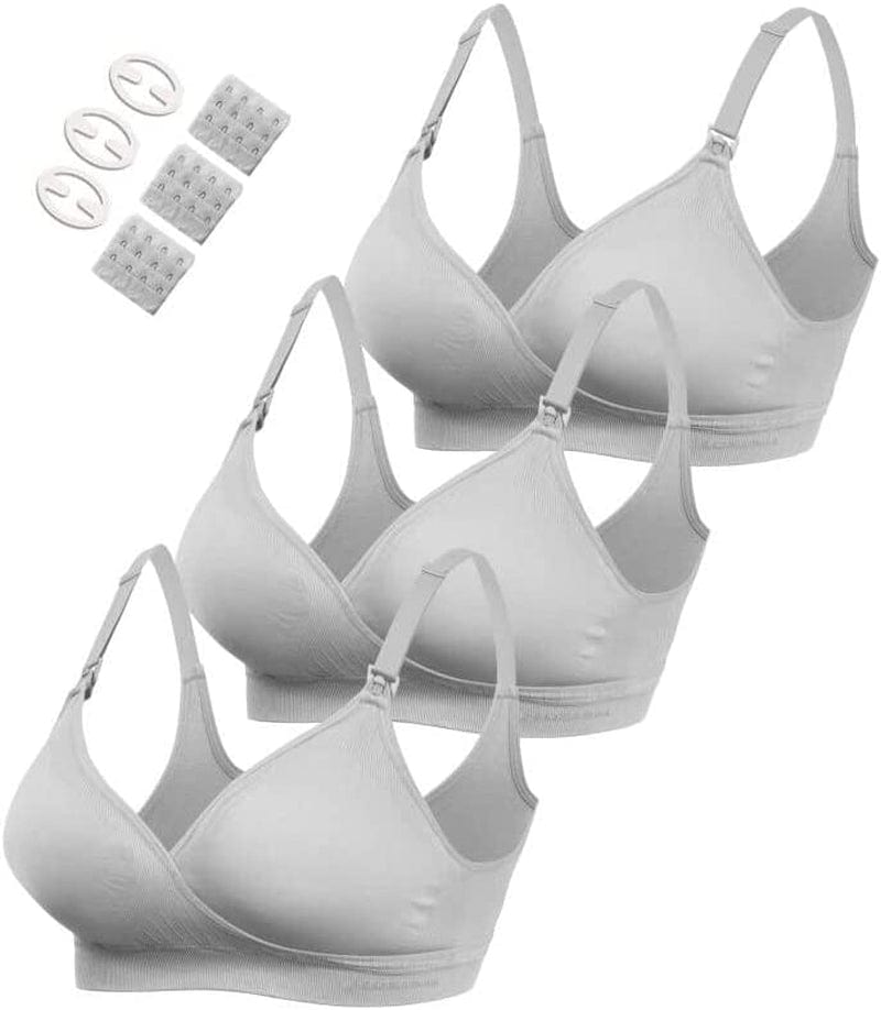 Women'S Maternity Pregnancy Seamless Breastfeeding Bras No Underwire Upgrade Version 3 X Grey / Medium