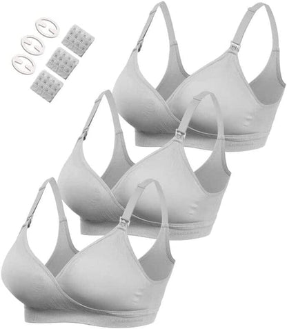 Women'S Maternity Pregnancy Seamless Breastfeeding Bras No Underwire Upgrade Version 3 X Grey / Medium