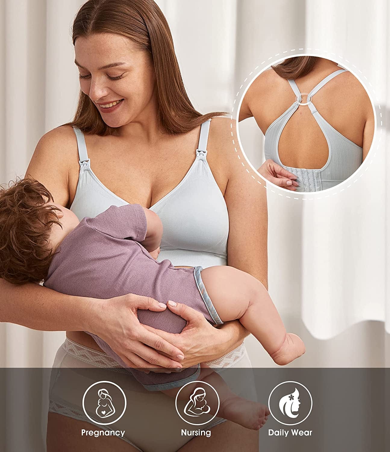 Women'S Maternity Pregnancy Seamless Breastfeeding Bras No Underwire