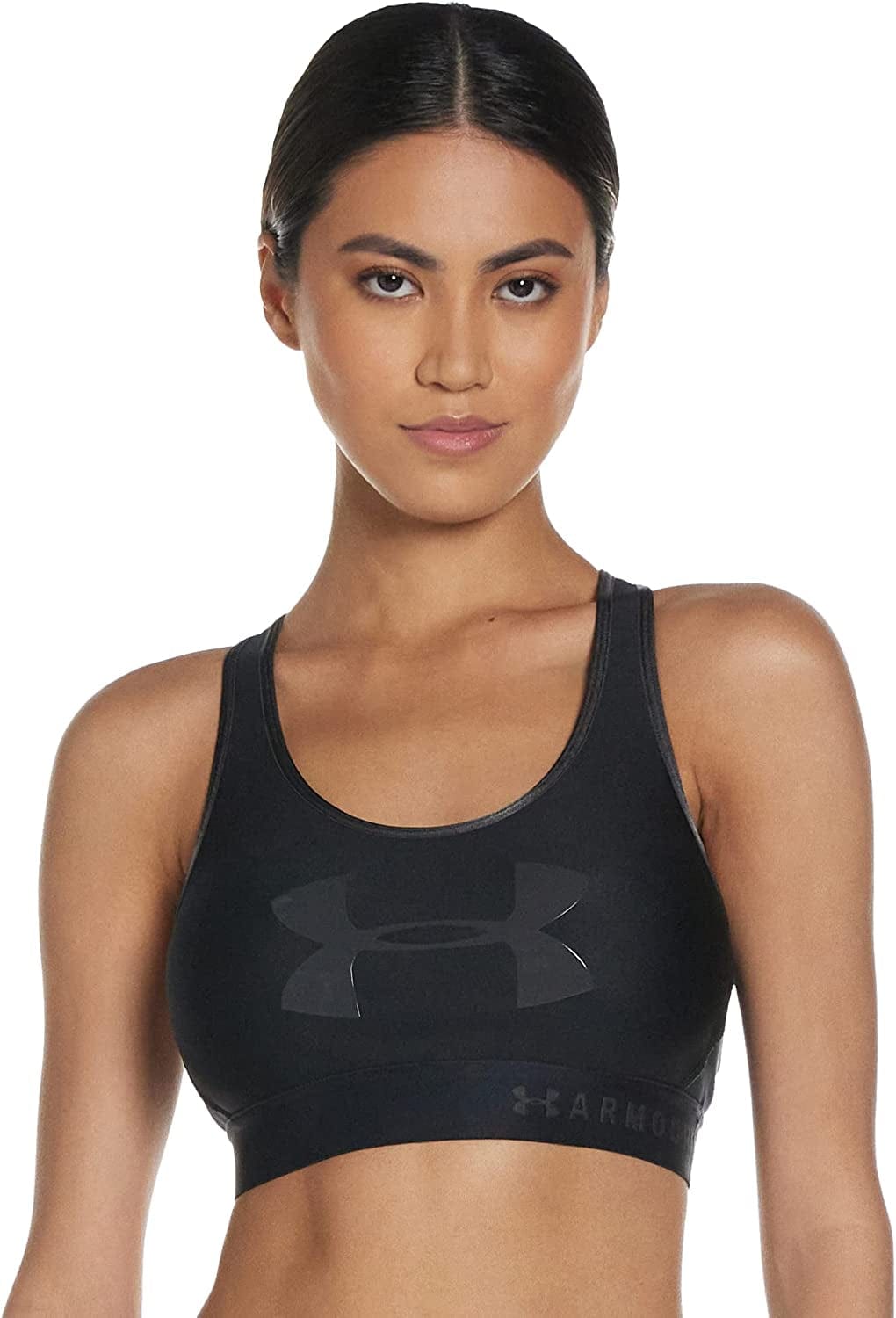 Women'S Mid Keyhole Graphic Bra Black (001)/Jet Gray / Large