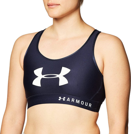 Women'S Mid Keyhole Graphic Bra Midnight Navy (410)/White / X-Small