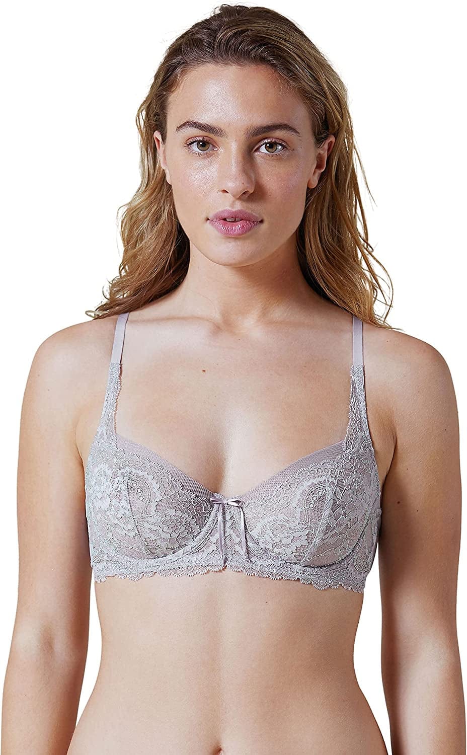 Women'S Minx Unlined Balconette Bra 1733100 Silver Grey/Sage / 30DD