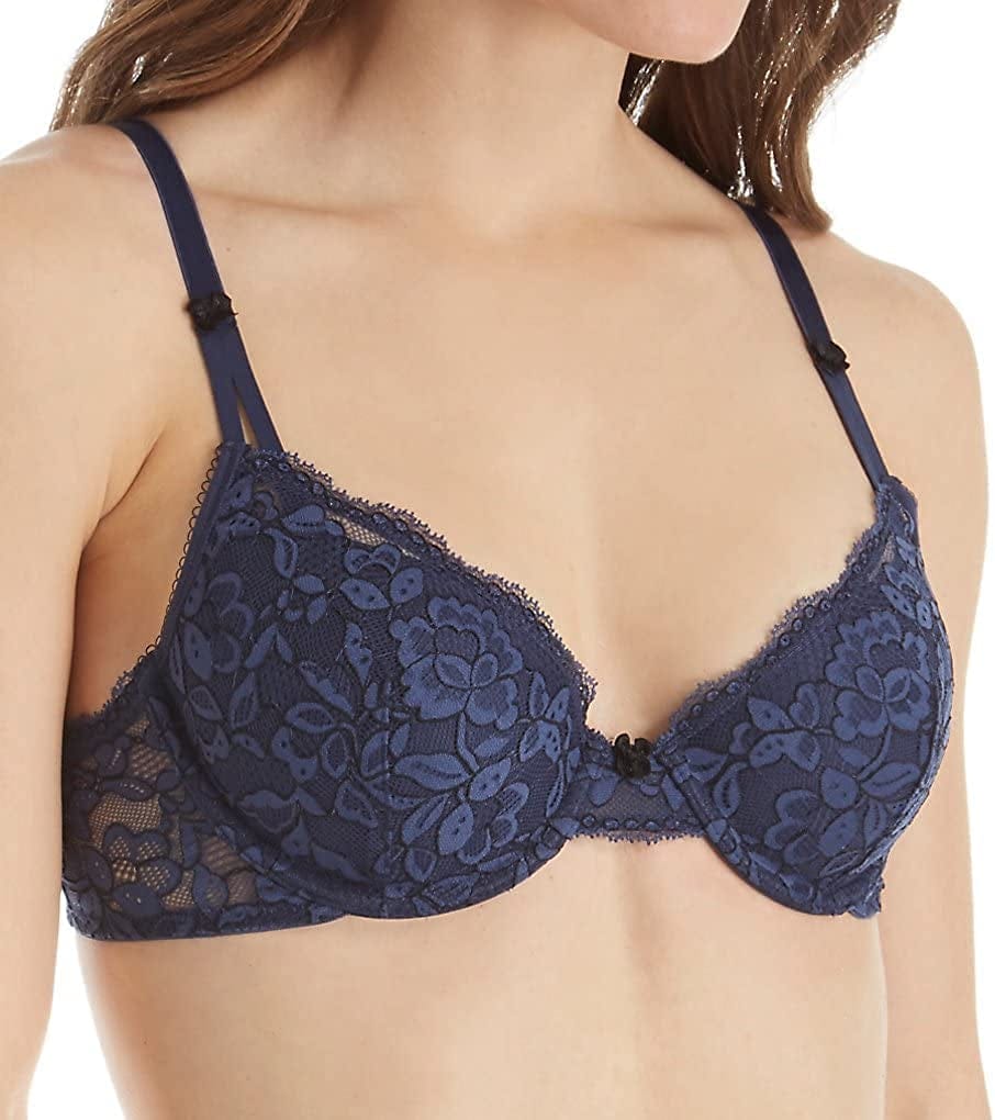 Women'S Modern Beauty Lightly Lined Embellished Underwire Navy Black Cross Dye / 36A