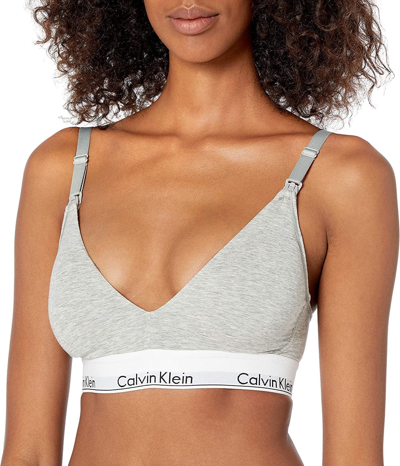 Women'S Modern Cotton Lightly Lined Triangle Nursing Bra Heather Grey 060 / X-Small