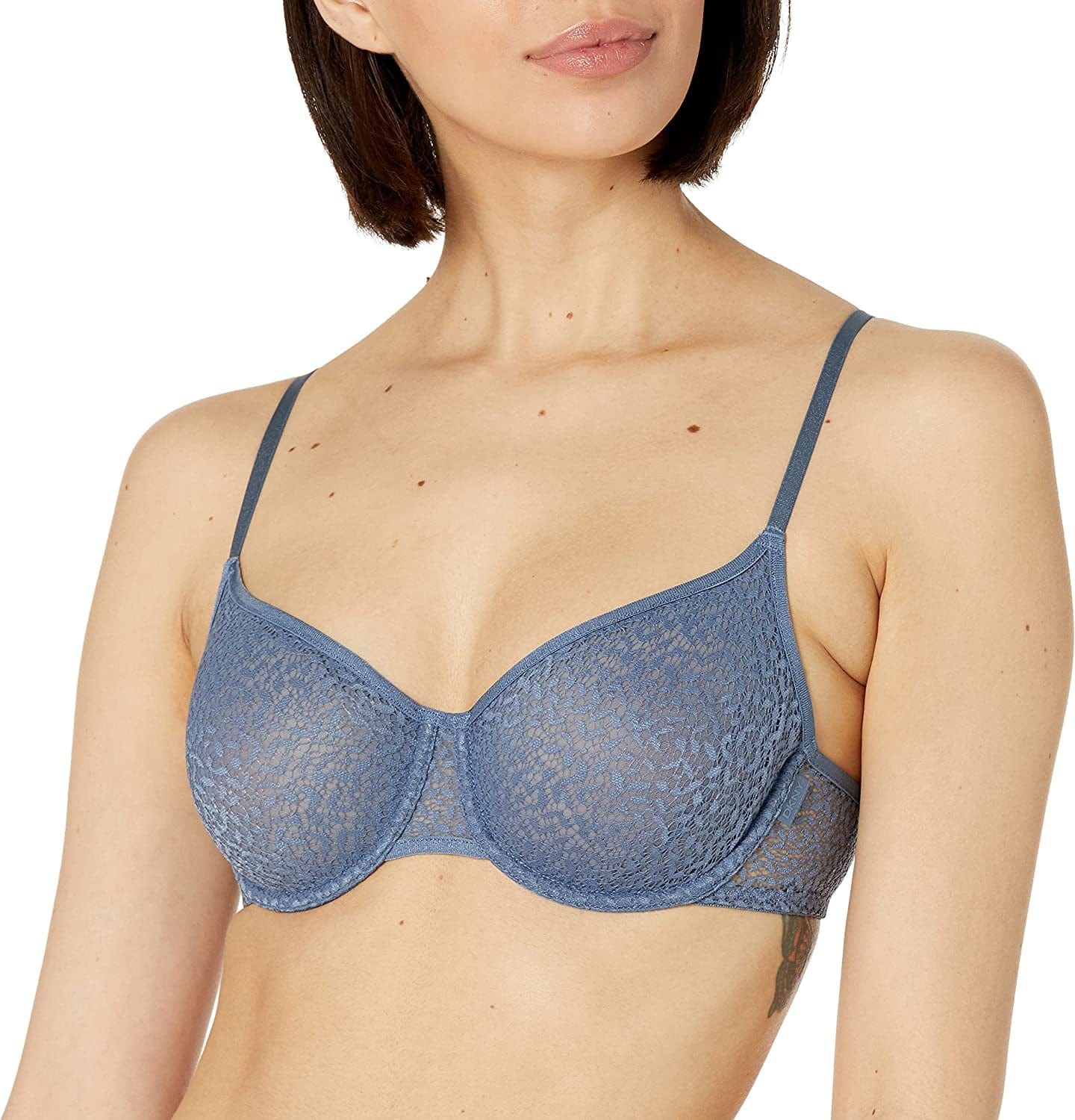 Women'S Modern Lace Unlined Demi Bra Vintage Blue / 32D