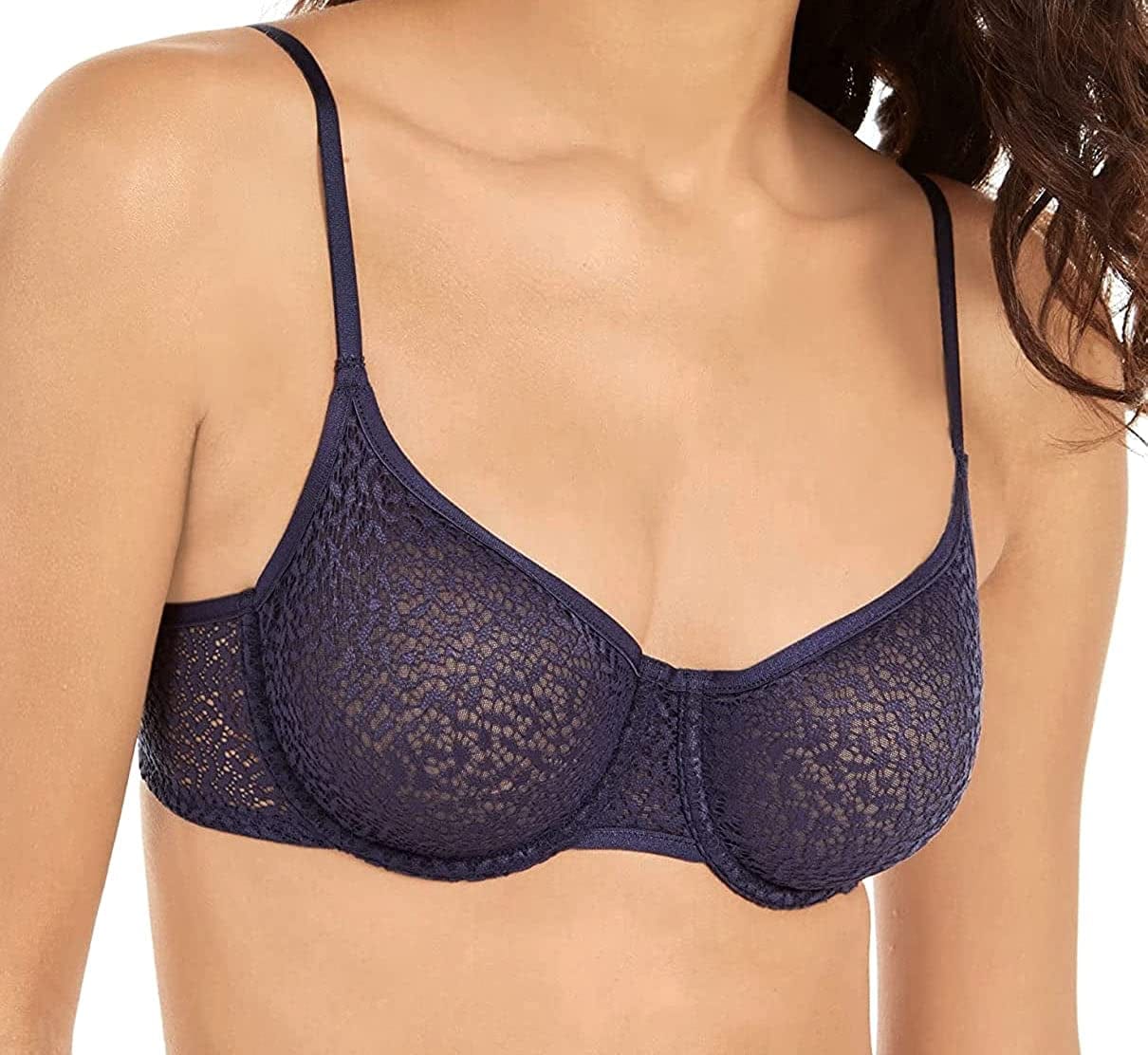 Women'S Modern Lace Unlined Demi Bra Navy Ink / 38C