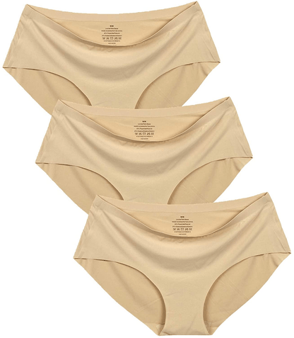Women'S No Show Hiphugger Panties Pack of 6 Apparel & Accessories > Clothing > Underwear & Socks > Underwear Alruy 3 Pack: Beige Beige Beige X-Large 
