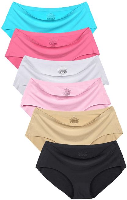 Women'S No Show Hiphugger Panties Pack of 6 Apparel & Accessories > Clothing > Underwear & Socks > Underwear Alruy Pack of 6 X-Large 