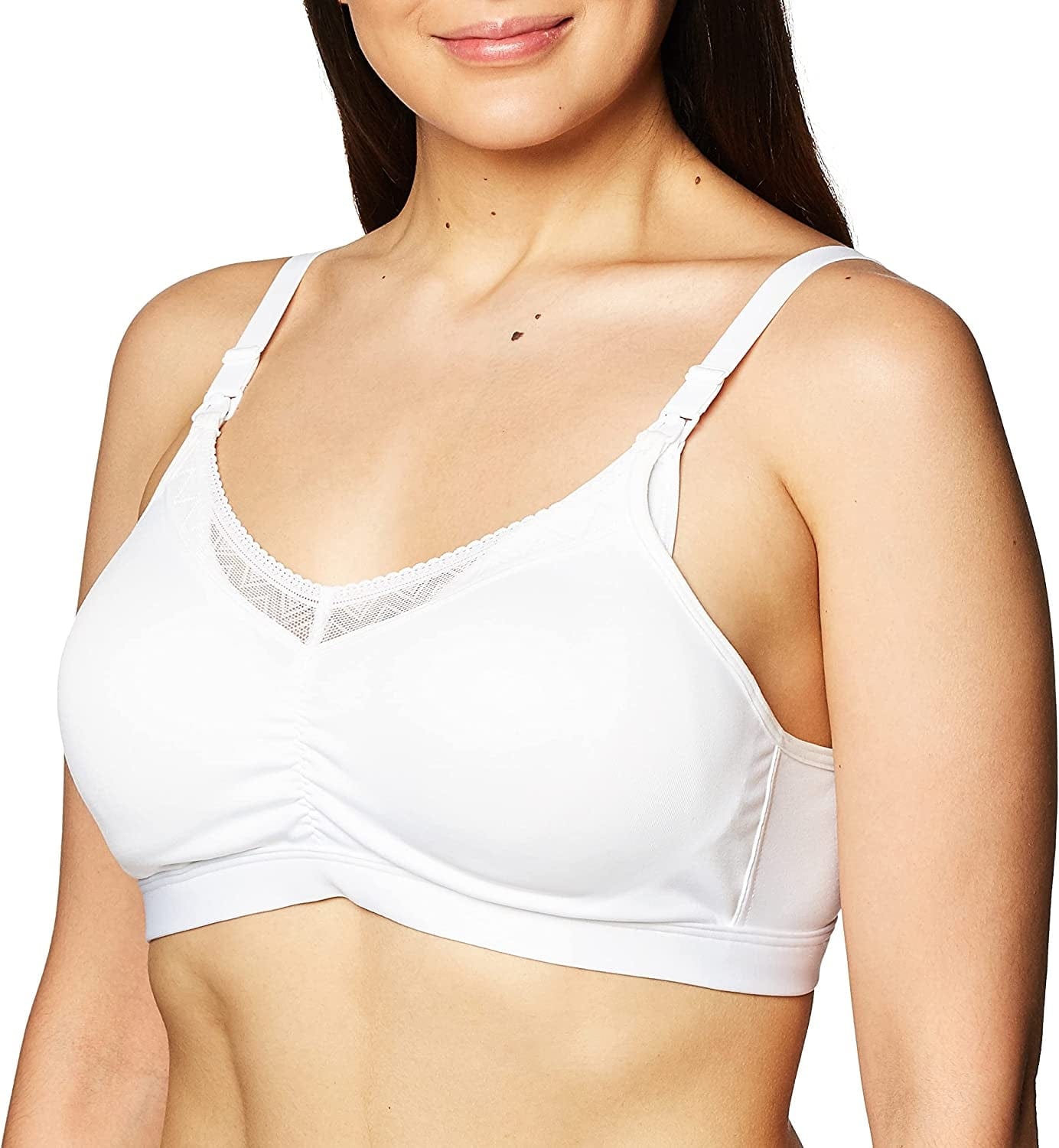 Women'S Nursing Shaping Foam Wire Free W/ Lace Bra US3002 White / X-Small