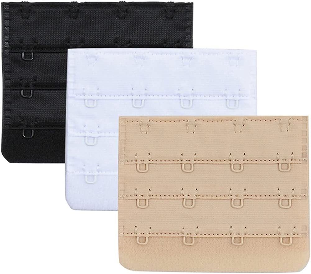 Women'S Nylon Bra Extender Multi-Size Brassiere Strap Extension 4 Hooks 3/4 Inch Spacing