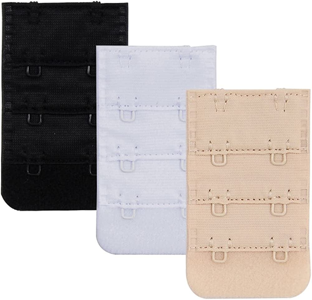 Women'S Nylon Bra Extender Multi-Size Brassiere Strap Extension 2 Hooks 3/4 Inch Spacing