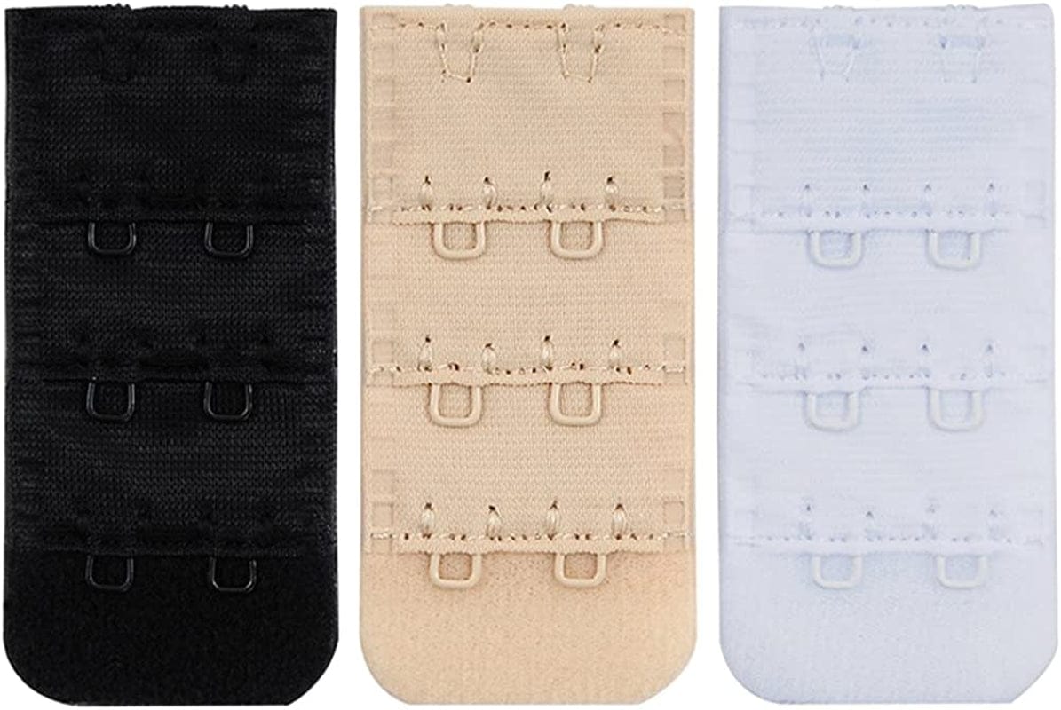 Women'S Nylon Bra Extender Multi-Size Brassiere Strap Extension 2 Hooks 1/2 Inch Spacing