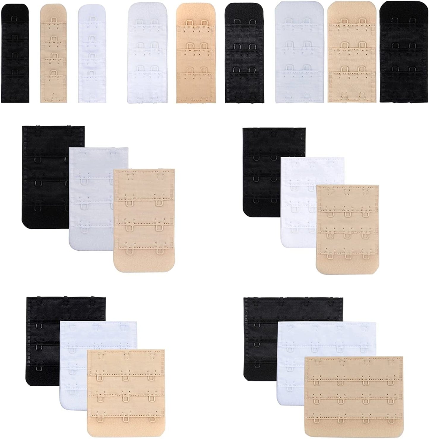 Women'S Nylon Bra Extender Multi-Size Brassiere Strap Extension All in One