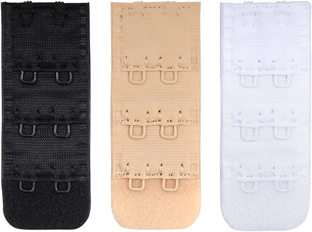 Women'S Nylon Bra Extender Multi-Size Brassiere Strap Extension 2 Hooks 3/8 Inch Spacing