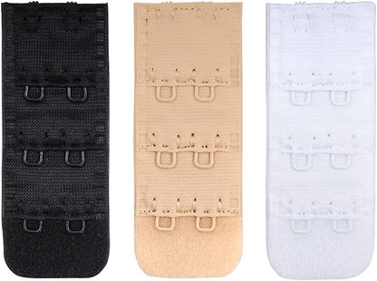 Women'S Nylon Bra Extender Multi-Size Brassiere Strap Extension 2 Hooks 3/8 Inch Spacing